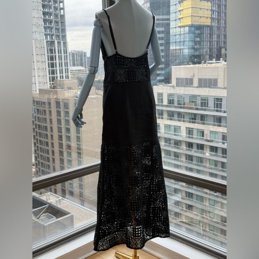 🆕 SIR THE LABEL 🧿 NWOT Rayure Tri Crochet Maxi Dress, Black Crochet, Sz 2 US 6 - Picture 8 of 16